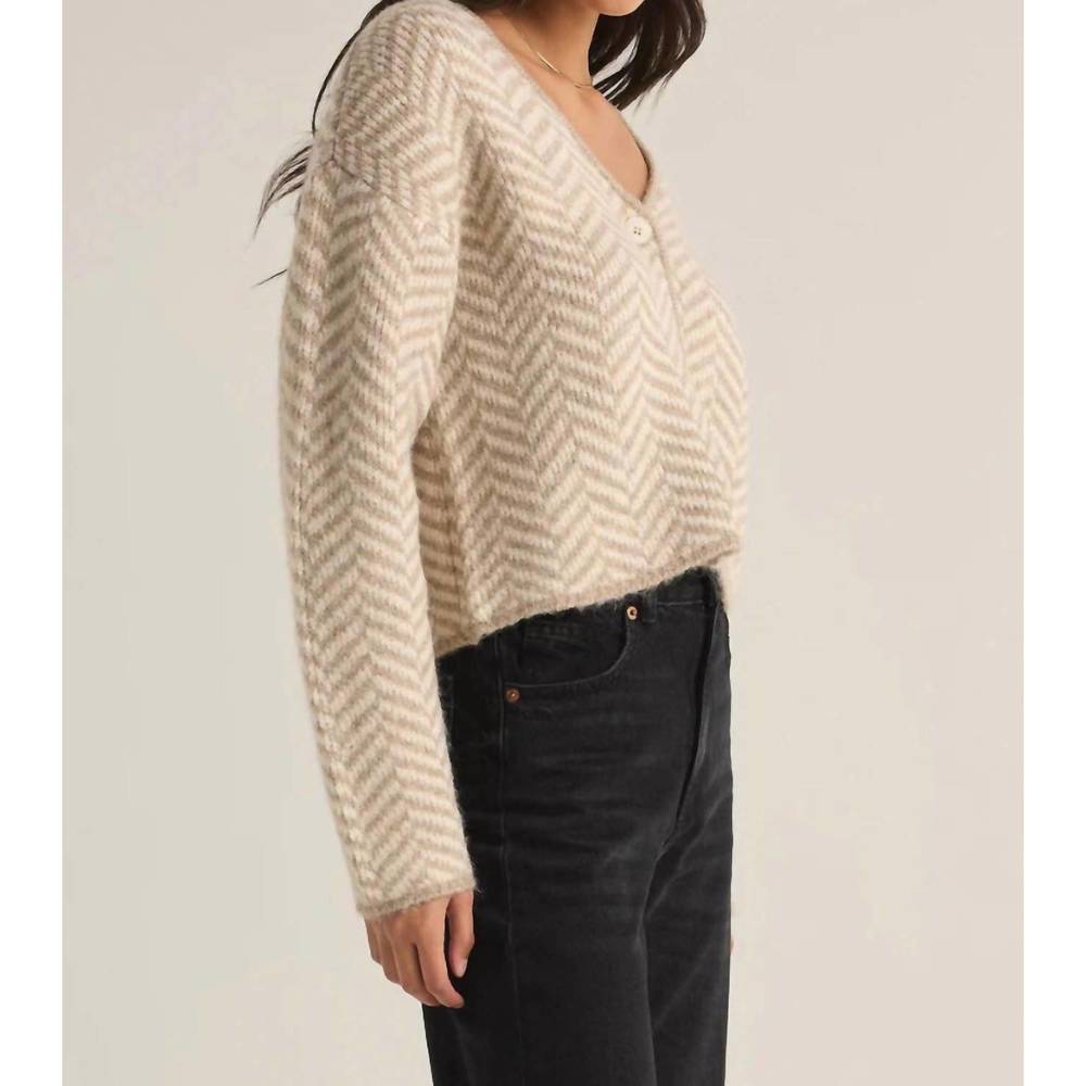 NEW Z SUPPLY naomi herringbone cardigan in sea salt - Picture 2 of 4